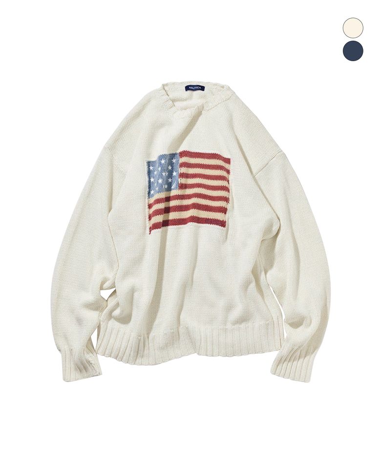 US 플래그 로고 스웨터(2colors) JSW6186
