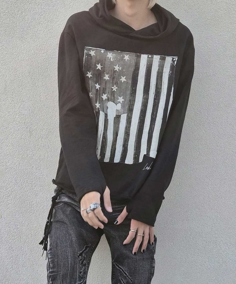 VINTAGE FLAG HOODIE (블랙)