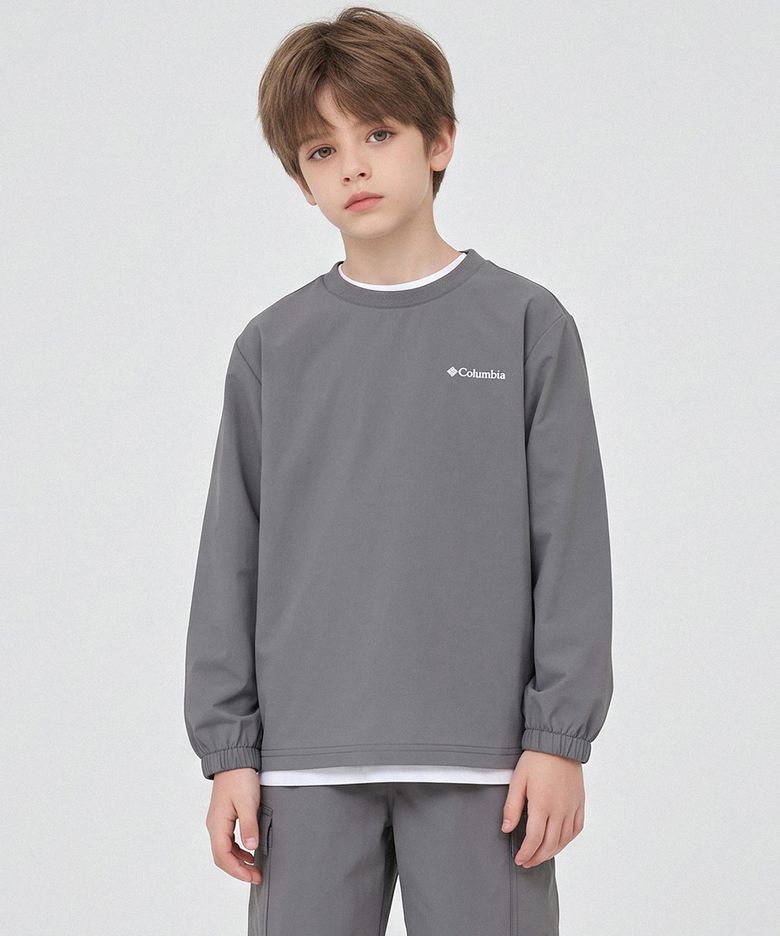 키즈 우븐 긴팔 티셔츠_그레이 (C62-YMK607)