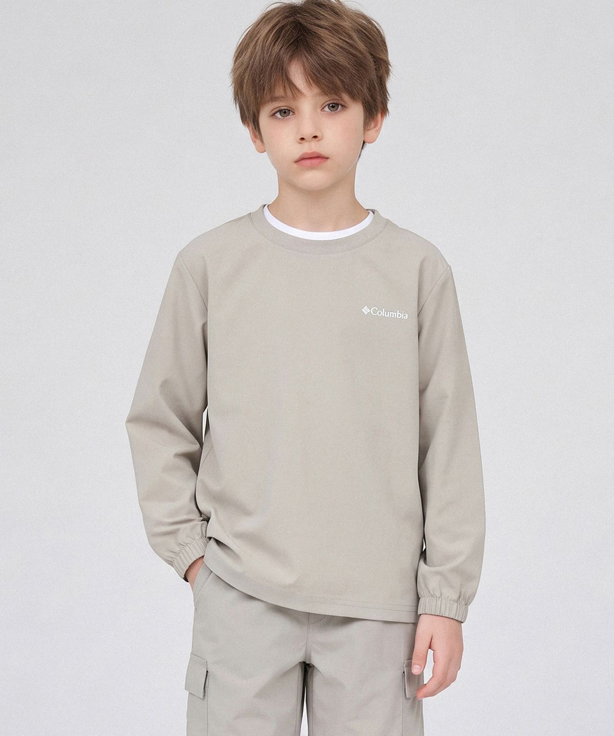 컬럼비아 키즈(COLUMBIA KIDS) 키즈 우븐 긴팔 티셔츠_베이지 (C62-YMK607)
