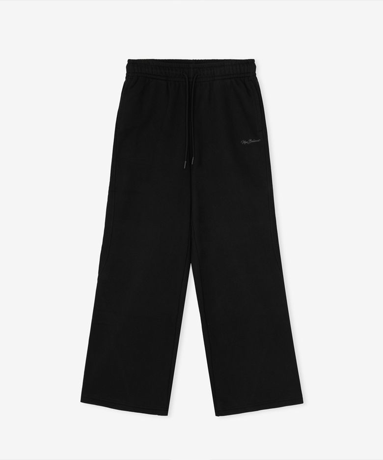 NBMLG4W012 / WOMEN 에센셜 기모 와이드팬츠 (BLACK)