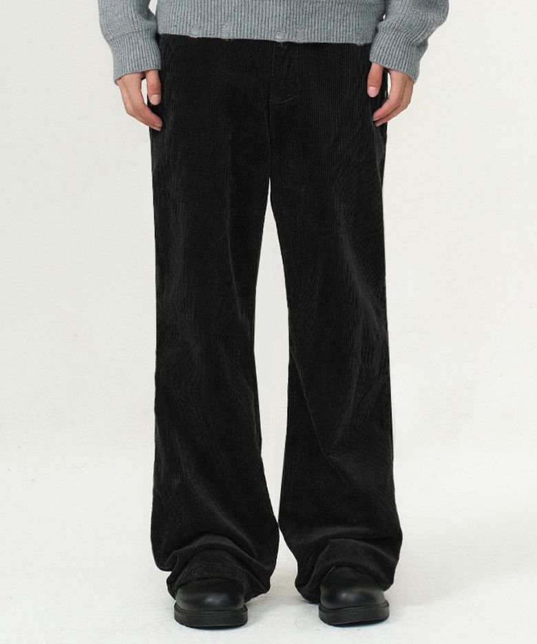 CORDUROY FLARE PANTS (BLACK)