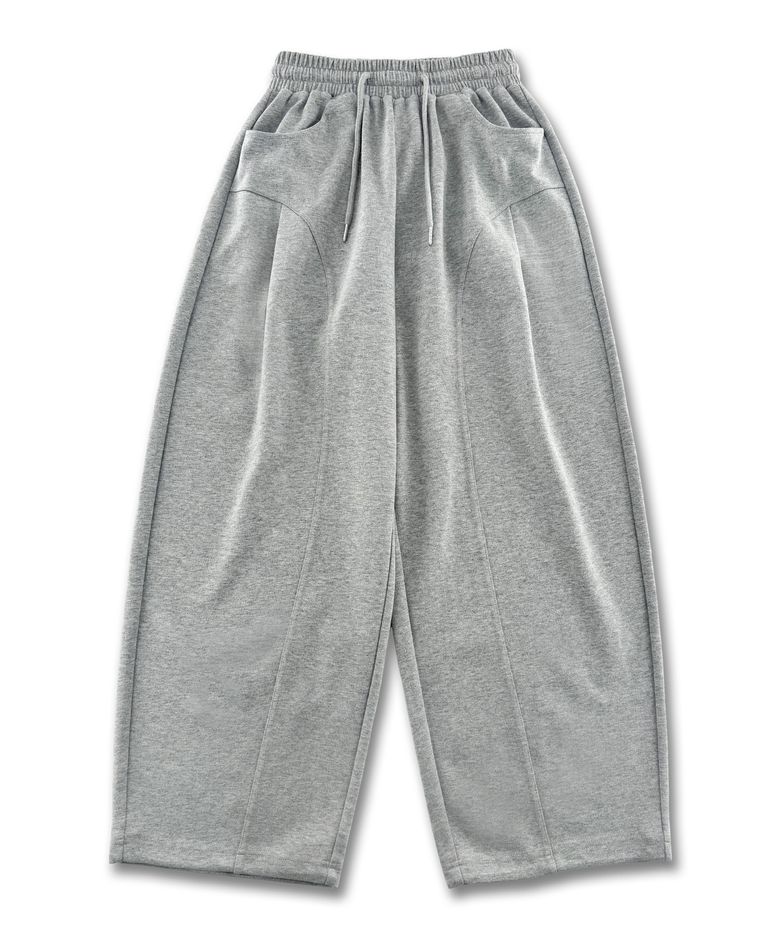 인시전 턱 커브드 스웨트 팬츠 MR6PU184_MELANGE GREY