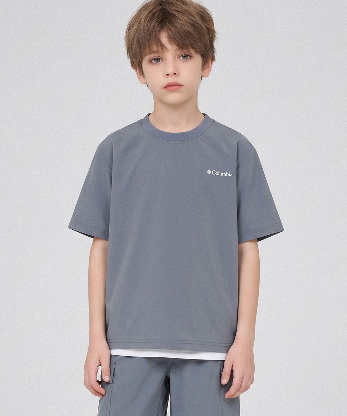 컬럼비아 키즈(COLUMBIA KIDS) 키즈 우븐 반팔 티셔츠_블루 (C62-YMK606)