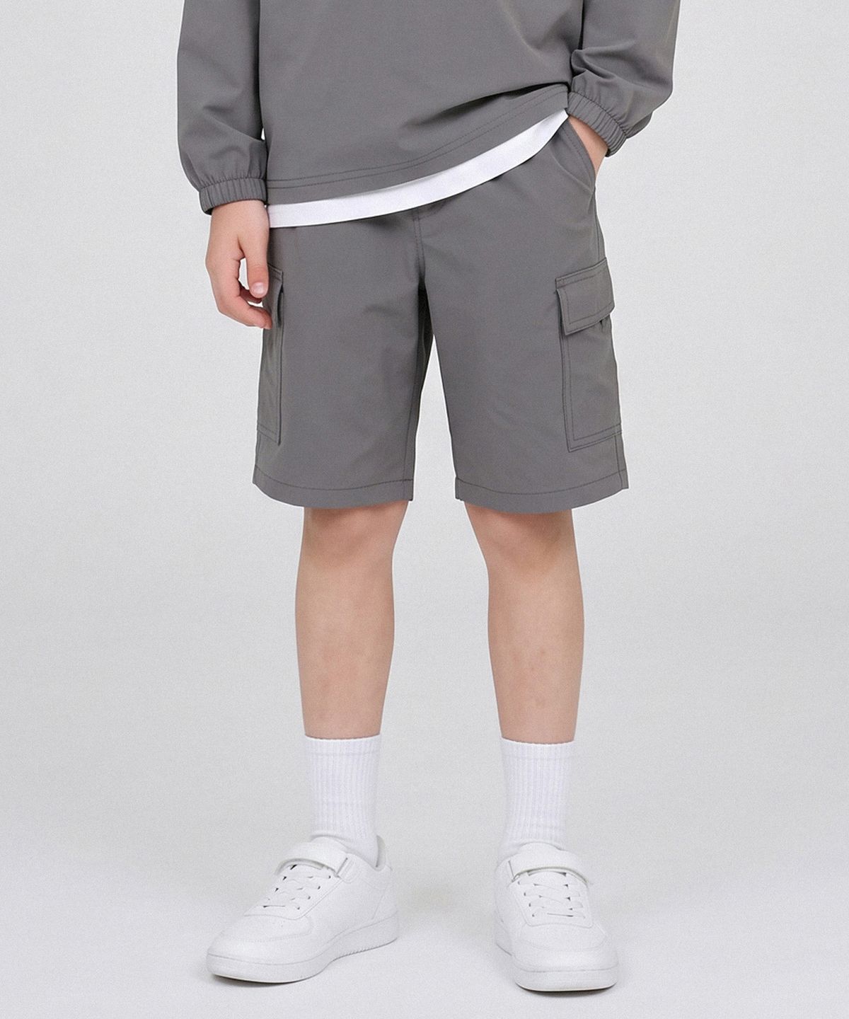 컬럼비아 키즈(COLUMBIA KIDS) 키즈 우븐 카고 반바지_그레이 (C62-YMK804)