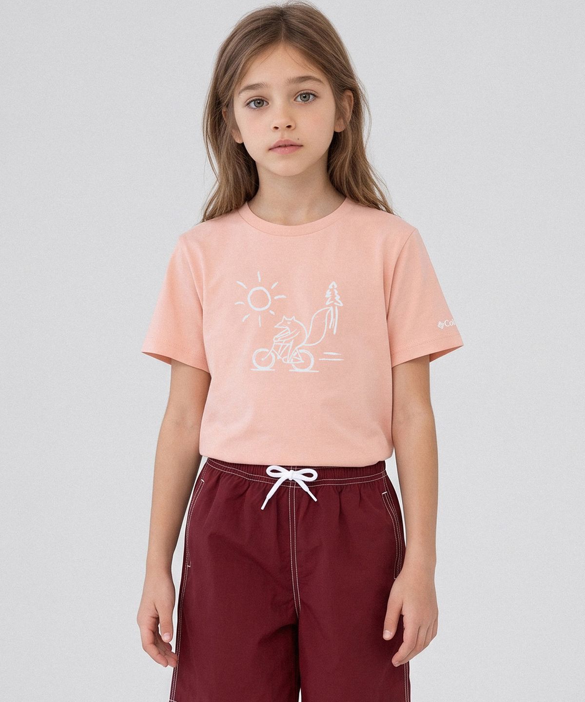 컬럼비아 키즈(COLUMBIA KIDS) 키즈 소로나 그래픽 반팔티셔츠_피치 (C72-YKD614)