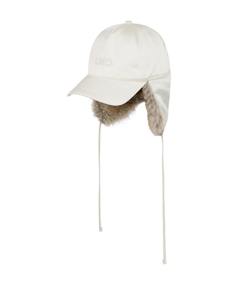 FUR EARFLAP CAP ivory