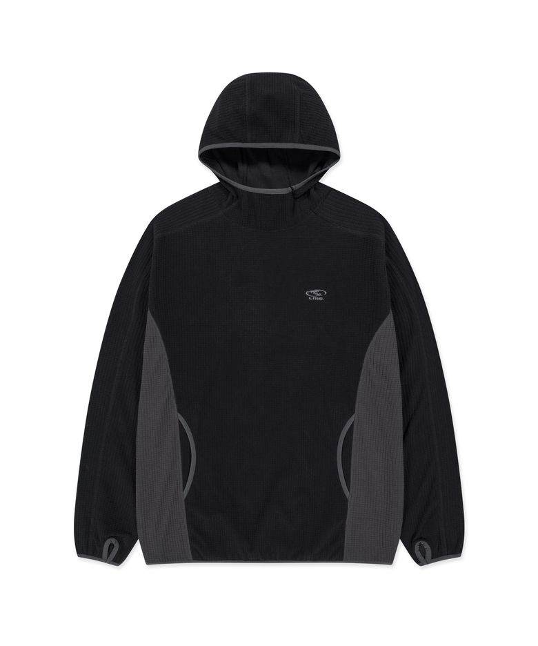 GRID FLEECE PULLOVER HOODIE black