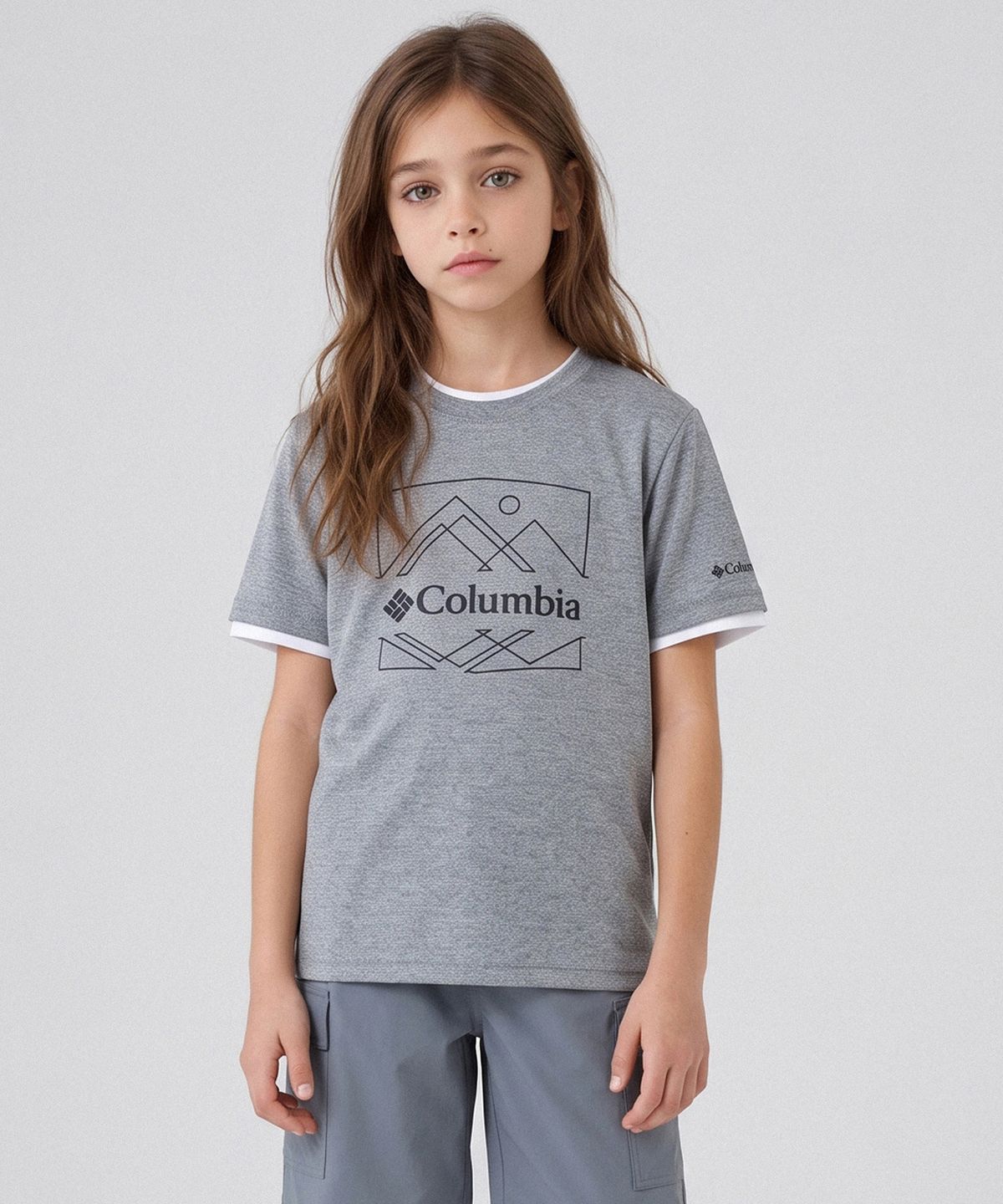 컬럼비아 키즈(COLUMBIA KIDS) 키즈 기능성 반팔티셔츠_멜란지그레이 (C72-YKD615)