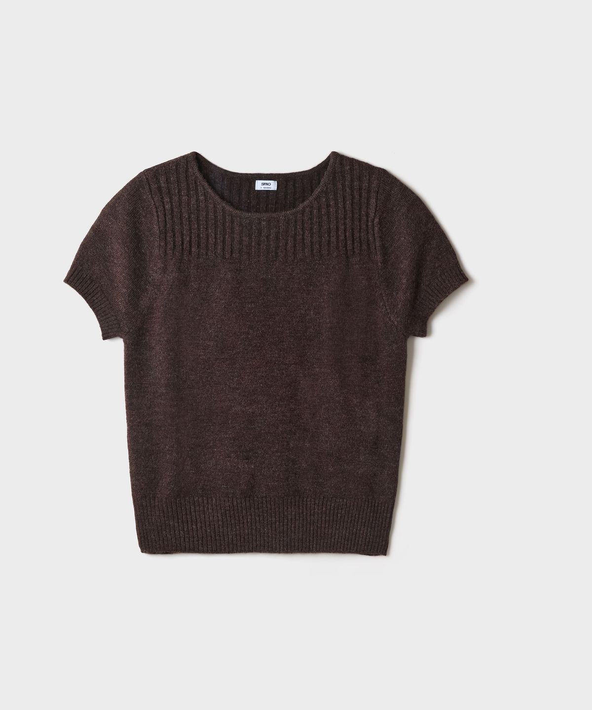 스파오(SPAO) [소프트얀] 헤어리 반팔 스웨터_SPKWG4TG03