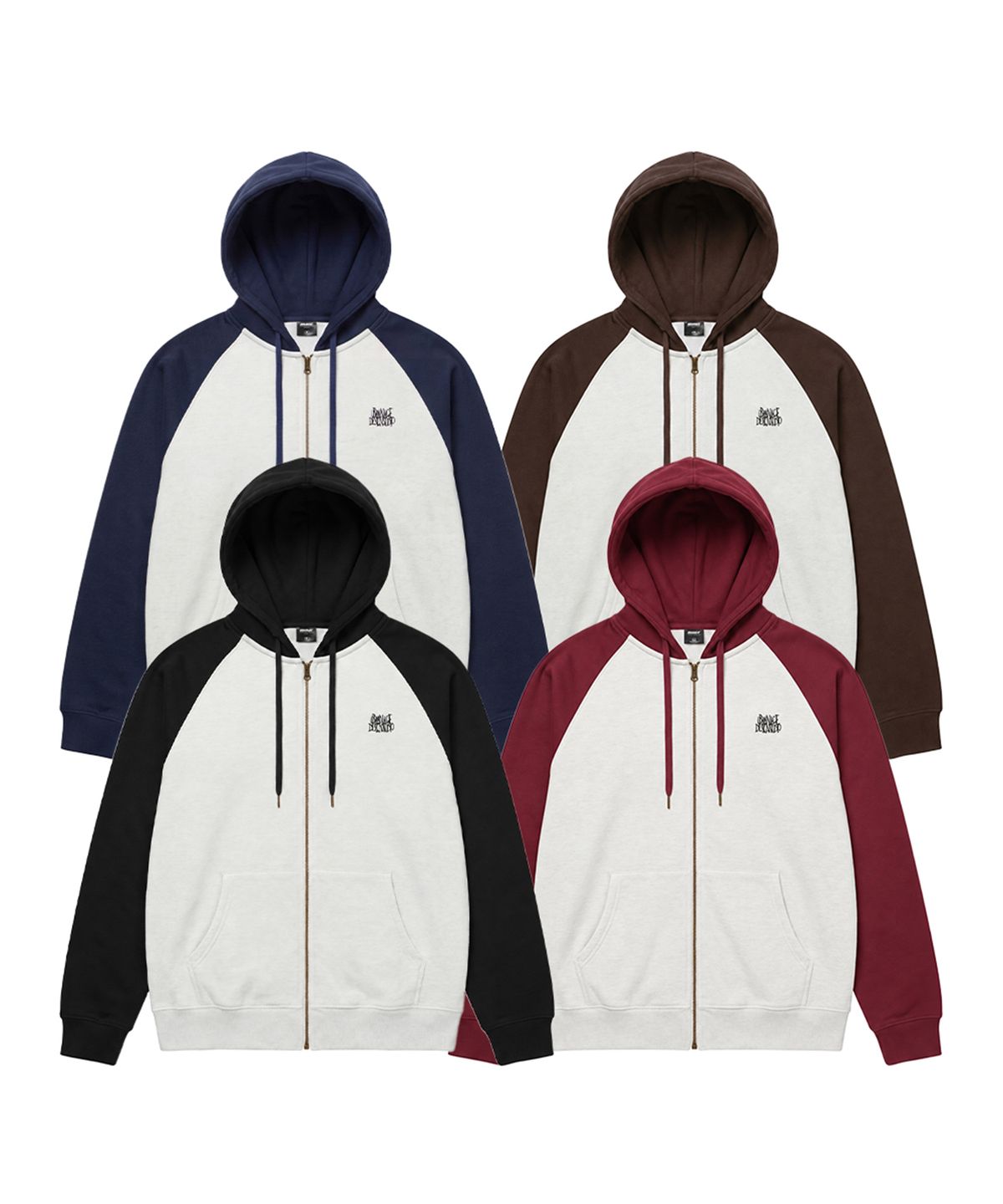 어반에이지(URBANAGE) [2PACK] 와일드로고 나그랑 기모 후드 집업 _4color