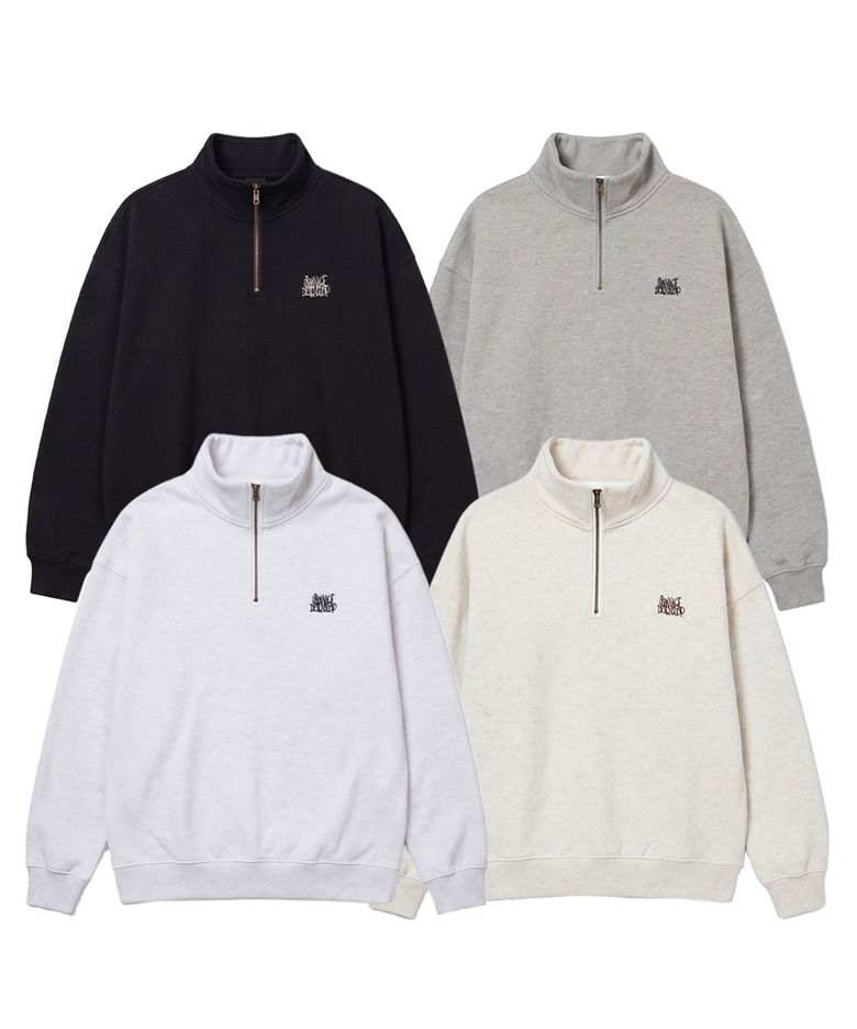 [2PACK] 와일드로고 오버핏 하프집업_4color