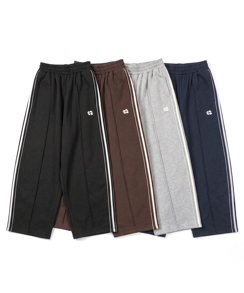 [2PACK] 원턱 커브드 와이드 트랙 팬츠_4color