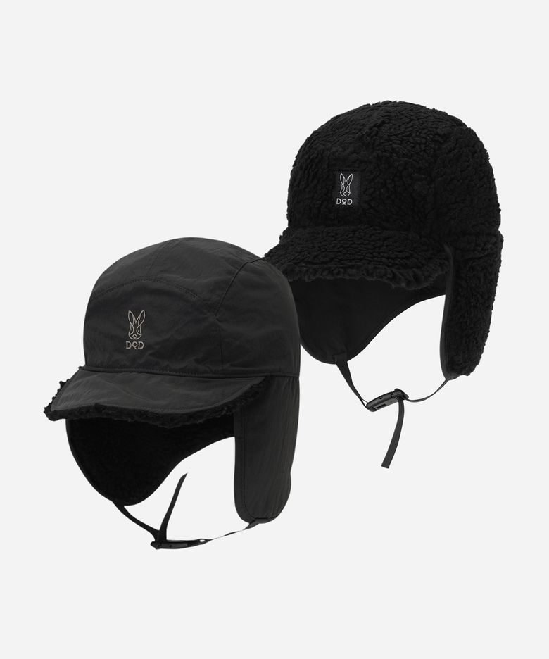 가마보코 리버시블 트루퍼 캡(BLACK)