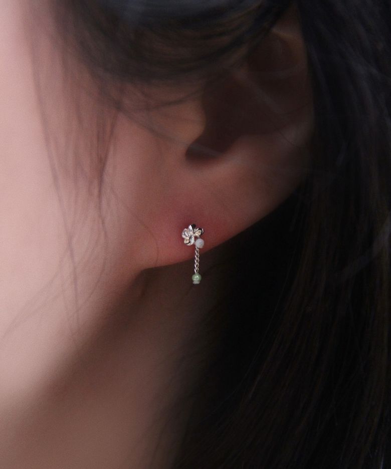 Plumeria Silverchain Earring 플루메리아 실버체인 귀걸이