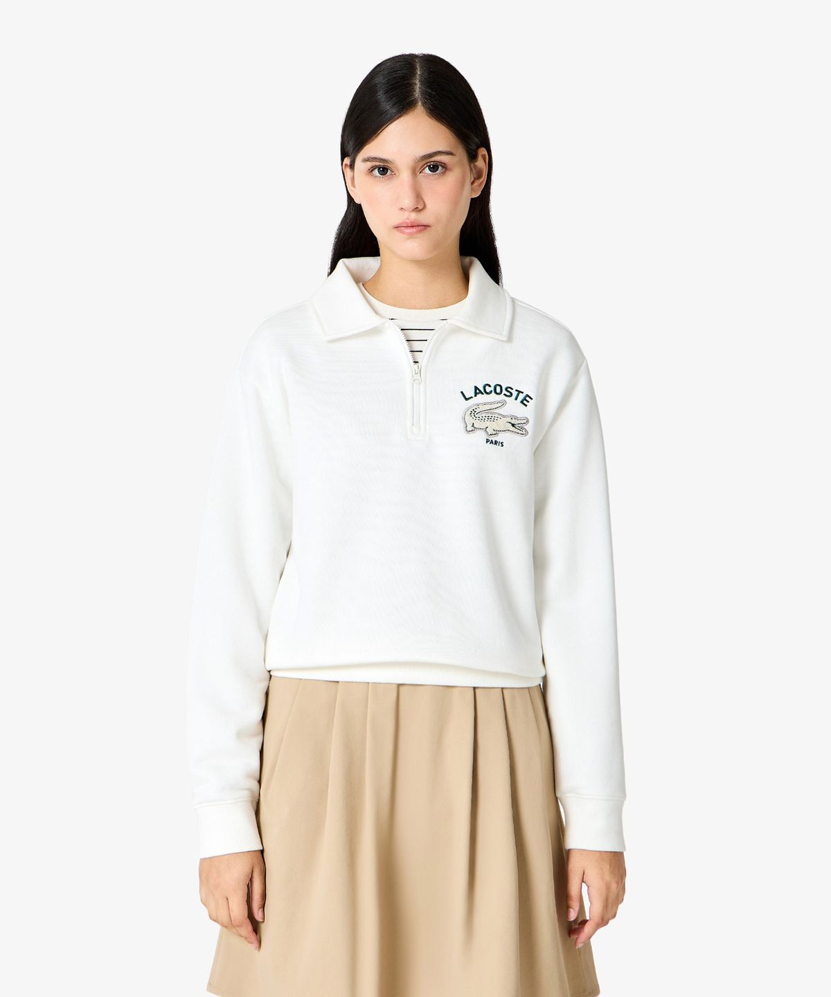 라코스테(LACOSTE) 여성 빅크록 반집업 스웻셔츠 SF174E-56N 70V