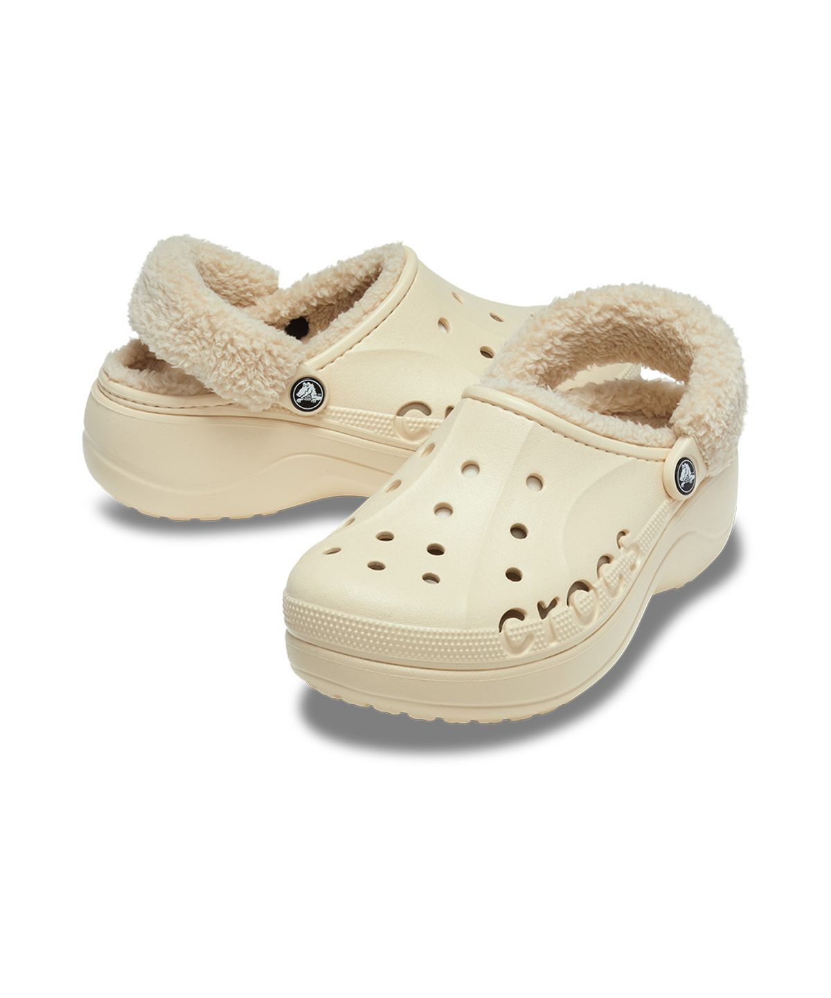 크록스(CROCS) 성인 바야 플랫폼 라인드 퍼즈 스트랩 클로그 WWT (26FWCL214911)