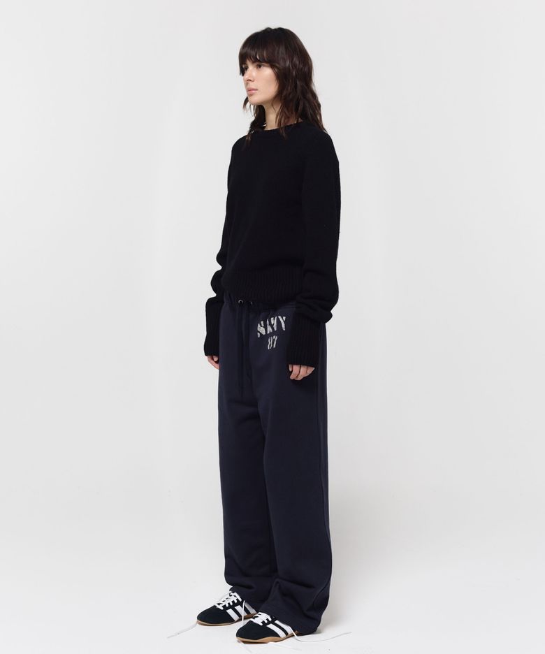 WOOL CREW NECK KNIT / BLACK