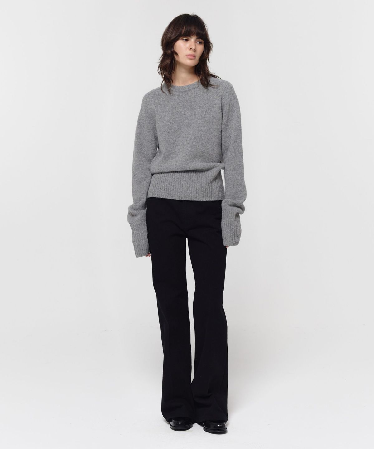 지비에이치 어패럴(GBH APPAREL) WOOL CREW NECK KNIT / GREY