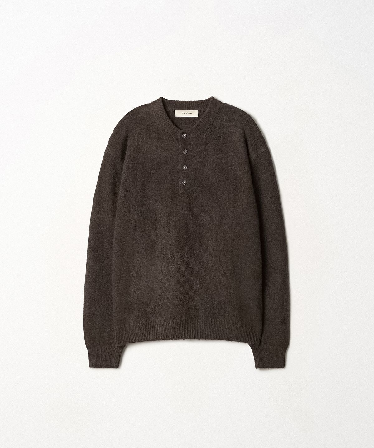 이지오(EZIO) Henley Wool Blend Knit_Brown