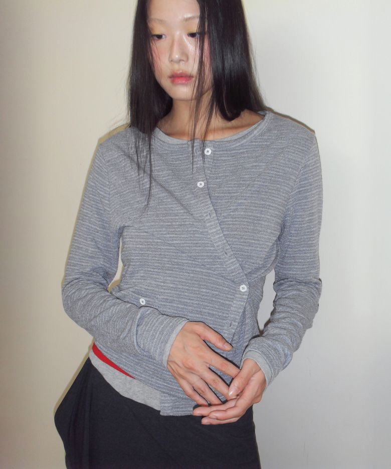 Two-way Button Cardigan - Grey