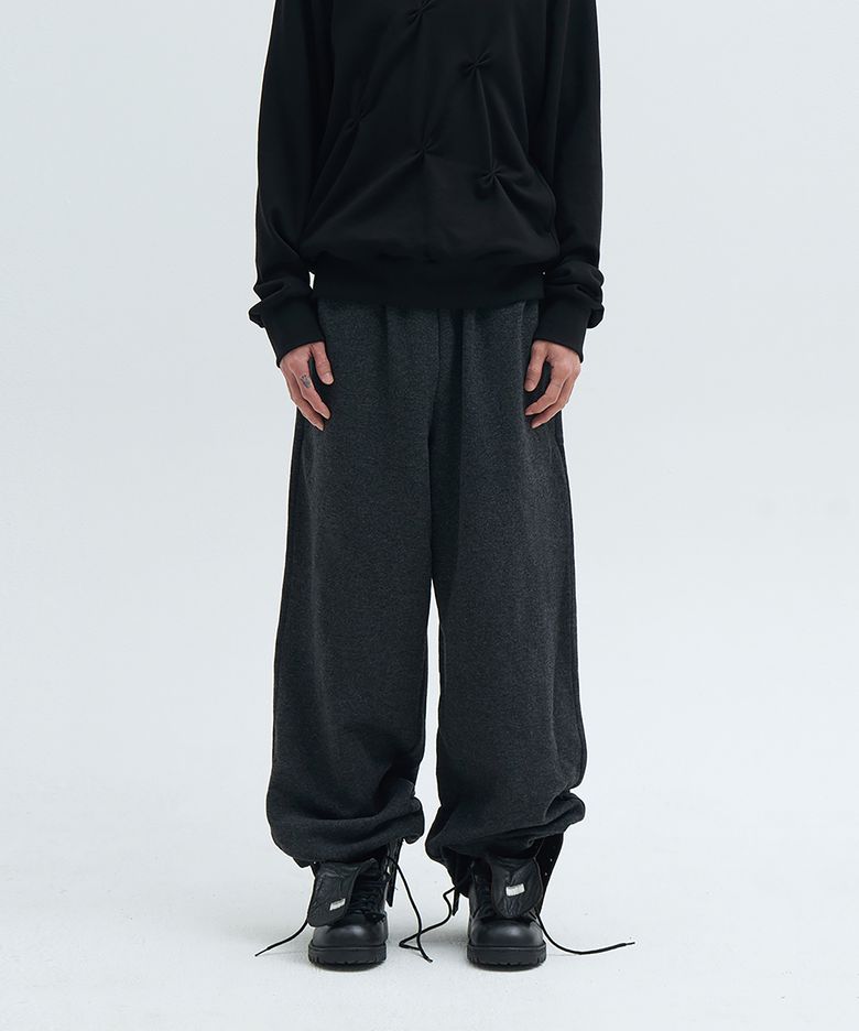 Wool Drawstring Sweatpants Charcoal