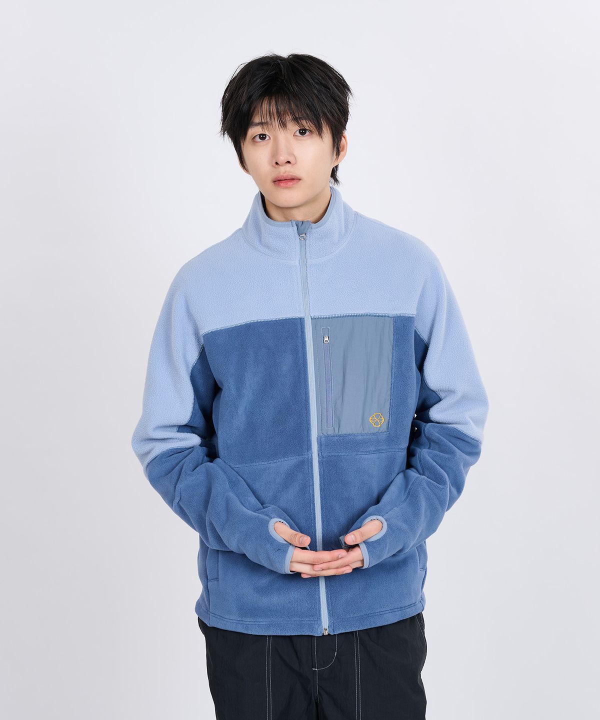 논타입(NONTYPE) RETRO TRAIL FLEECE ZIP-UP JACKET (BLUE)