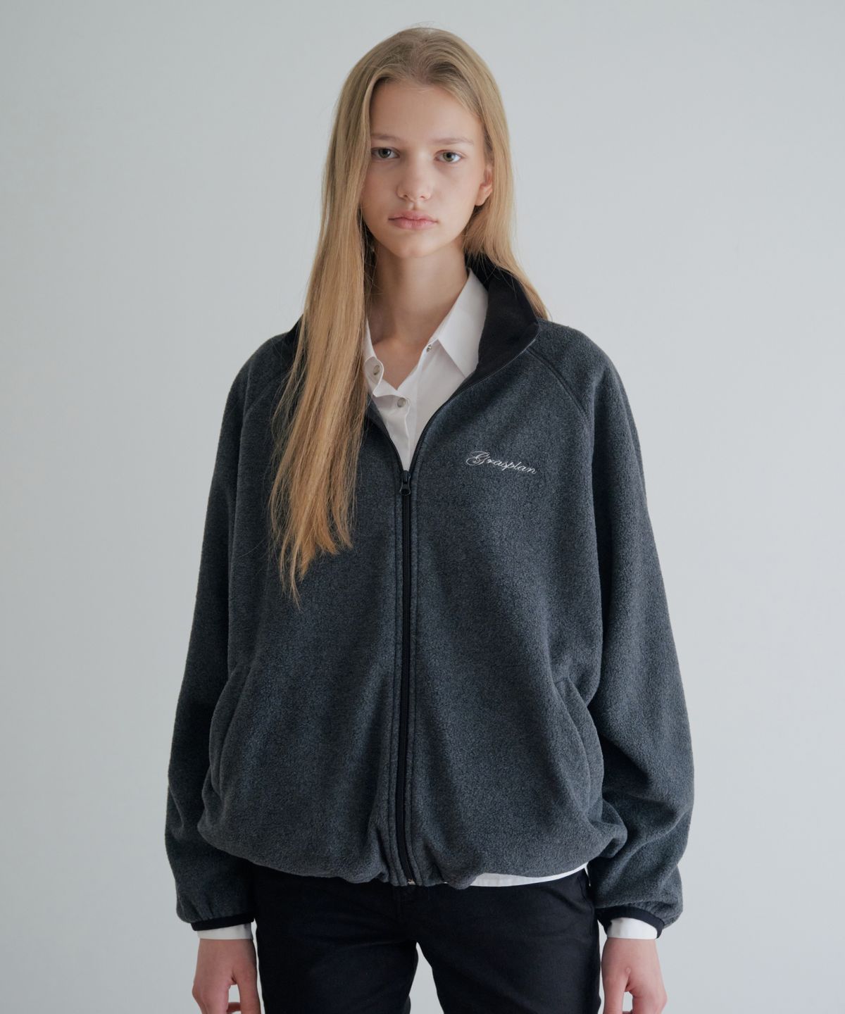 그라스플랜(GRASPLAN) Cozy Fleece Zip-Up_Dark Melange