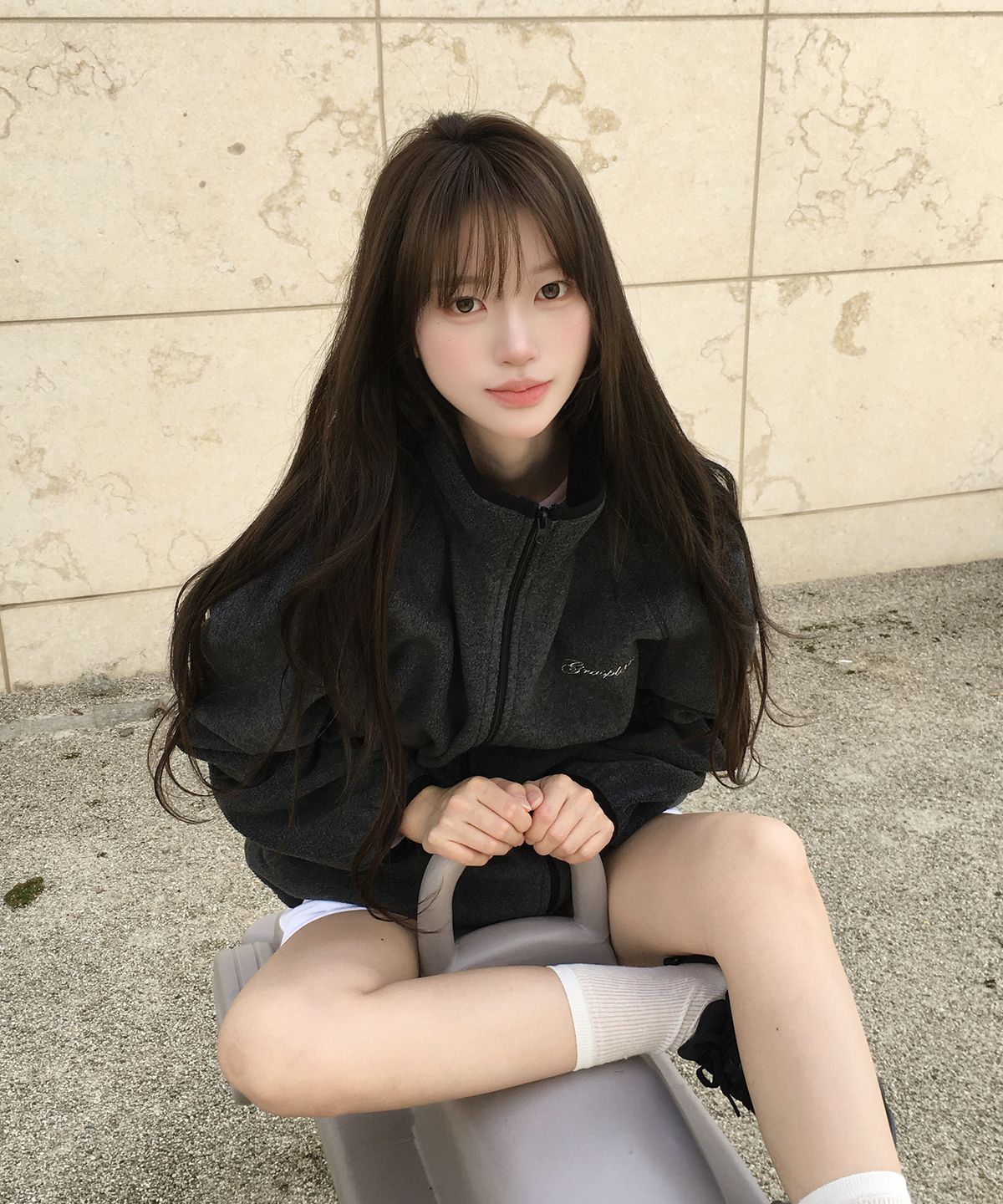 그라스플랜(GRASPLAN) Cozy Fleece Zip-Up_Dark Melange