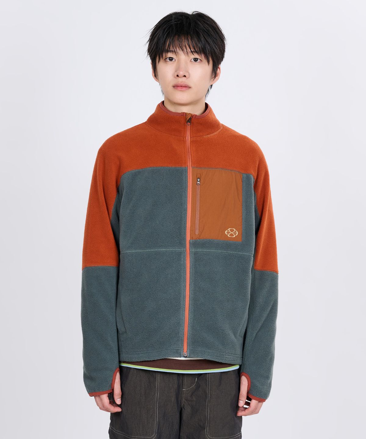 논타입(NONTYPE) RETRO TRAIL FLEECE ZIP-UP JACKET (ORANGE)