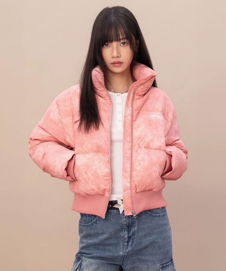 워시드 룩 다운 재킷 브랜디드 애프리콧 WCK140-ARU