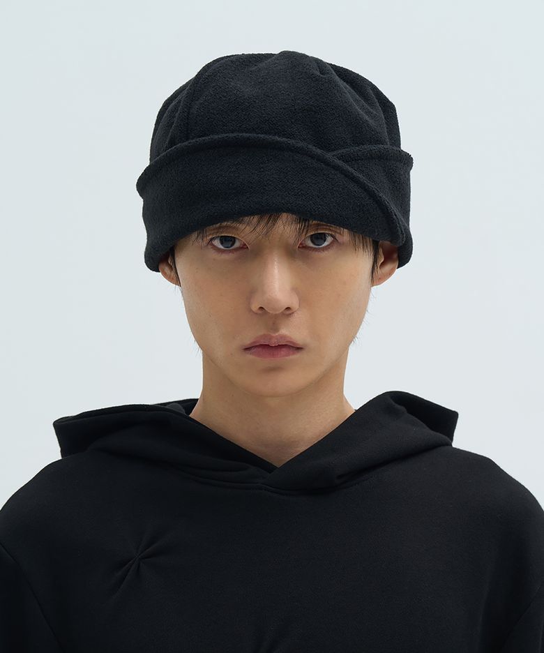 Asymmetric 2-Way Beanie Black