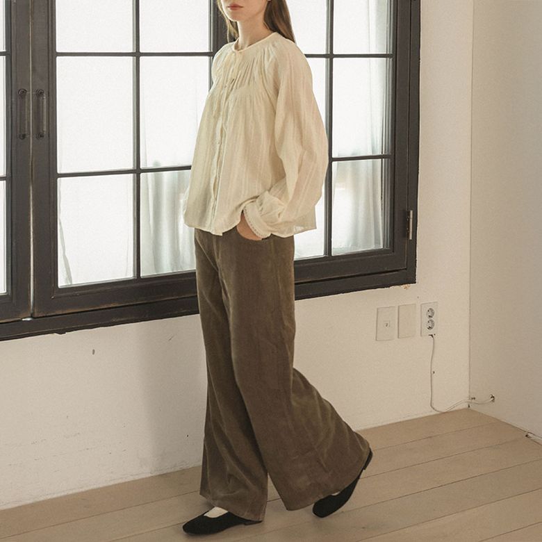 PM_Velvet wide pants