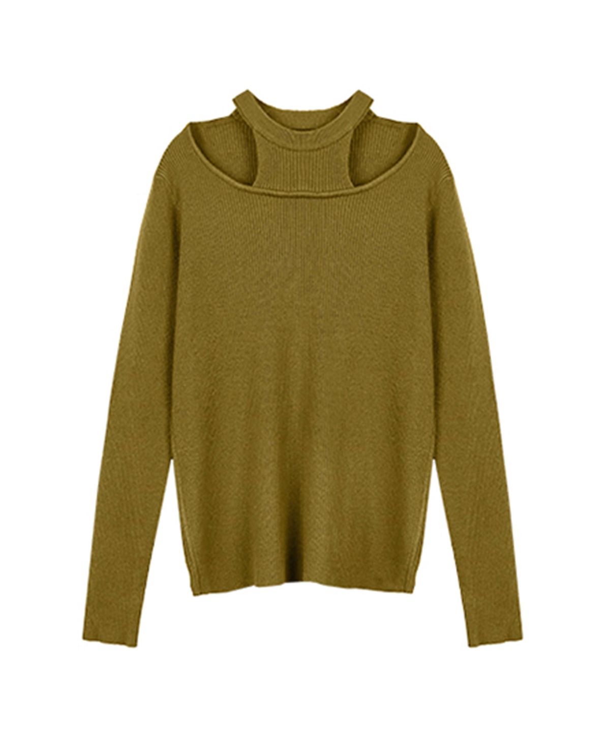 랭썬(LANGSON) LS_Hollow-out fake knit_OLIVE