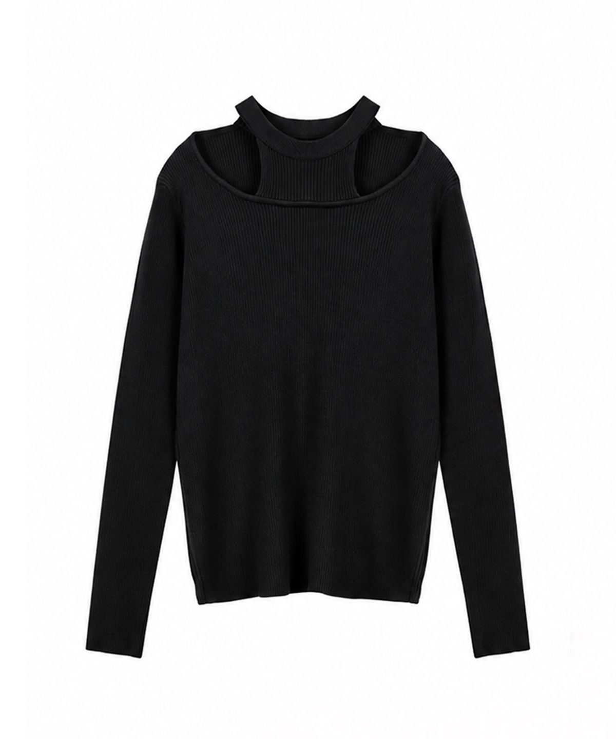 랭썬(LANGSON) LS_Hollow-out fake knit_BLACK