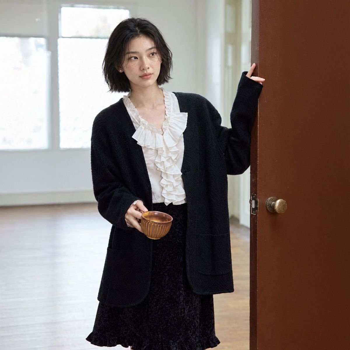 랭썬(LANGSON) LS_Lazy loose black jacket