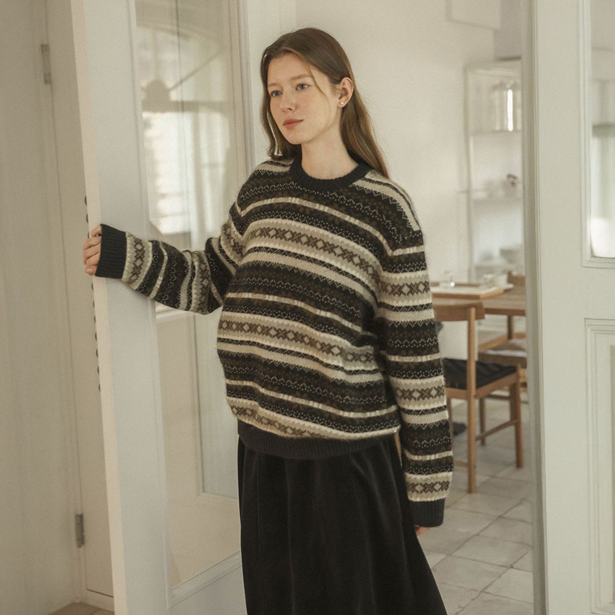 프라우드 마리(PROUD MARY) PM_Fair Isle crew neck sweater