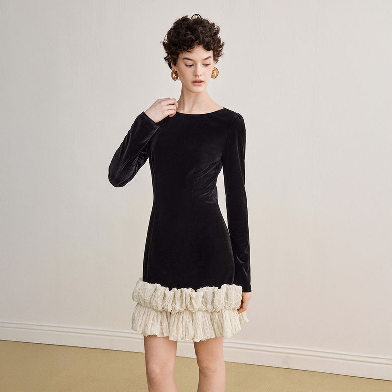YY_Color velvet dress
