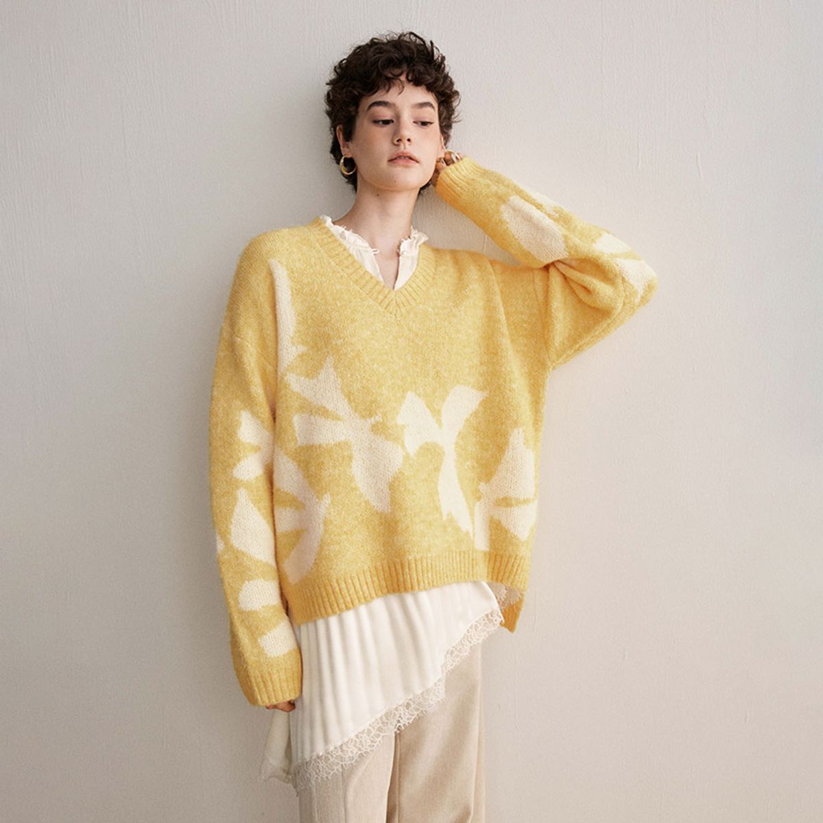 와이와이아이엠(YYIAM) YY_Bird print wool knit