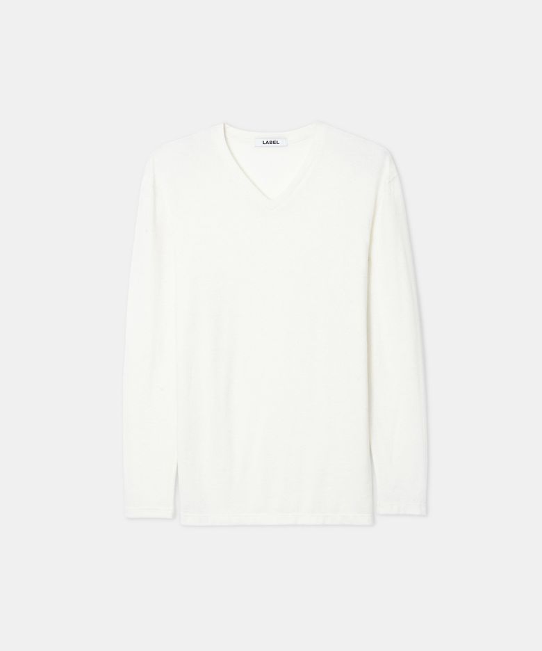 Freddie soft-touch slim v-neck ivory