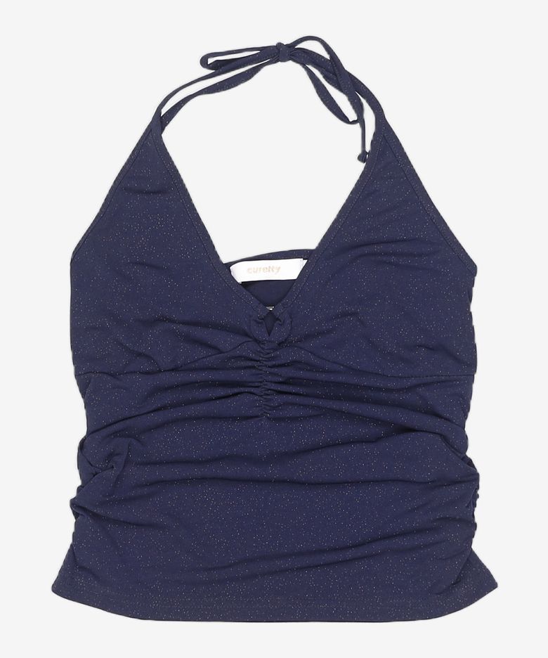C GLITTER HALTER-NECK TANK TOP S