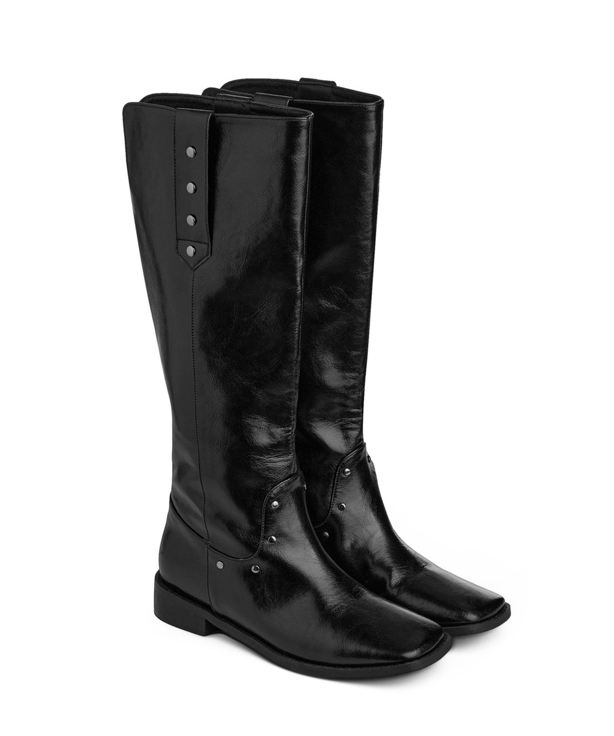 다이닛(DEINET) CRACK STUD BOOTS IN BLACK