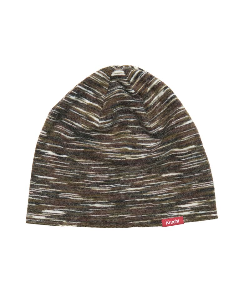 MELANGE STRIPE BEANIE (BROWN)