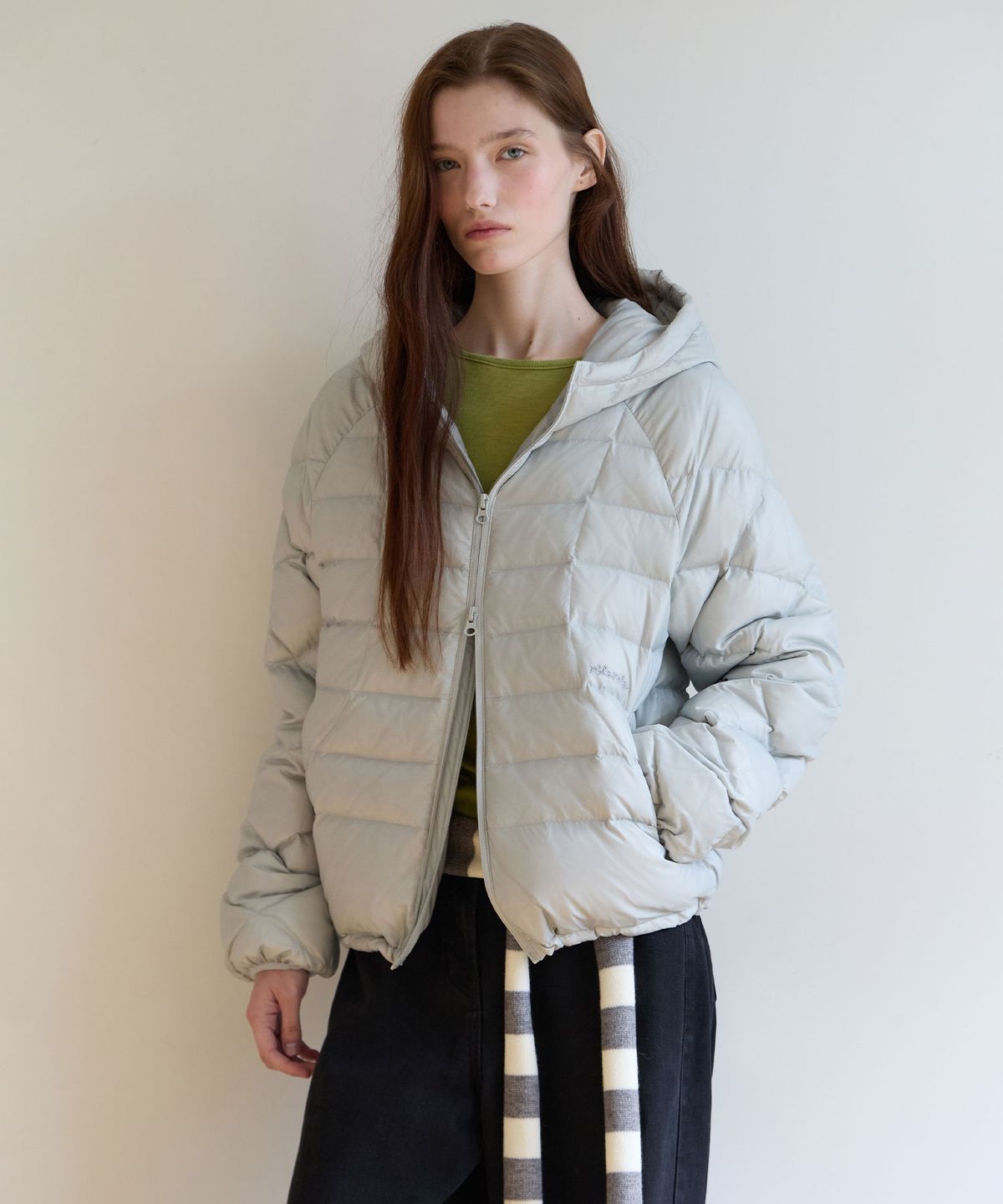 로라로라(ROLAROLA) LIGHT HOODED DOWN JACKET GRAY