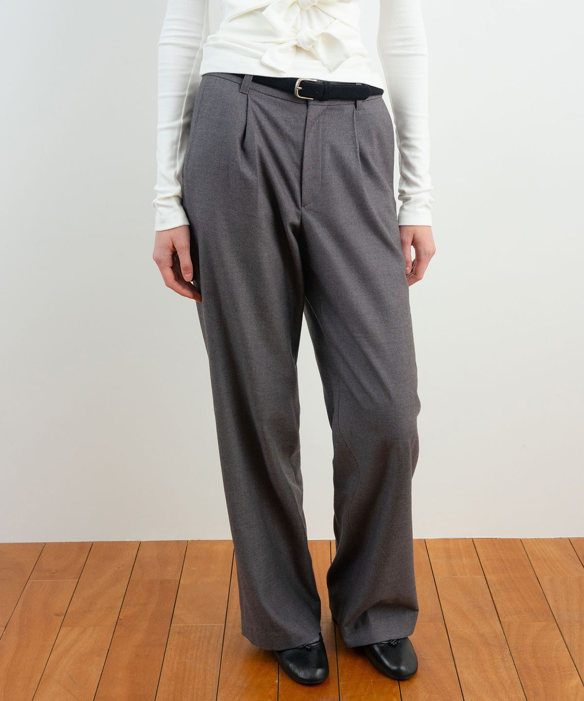 시눈(SINOON) Relax Wide Slacks (Grey)