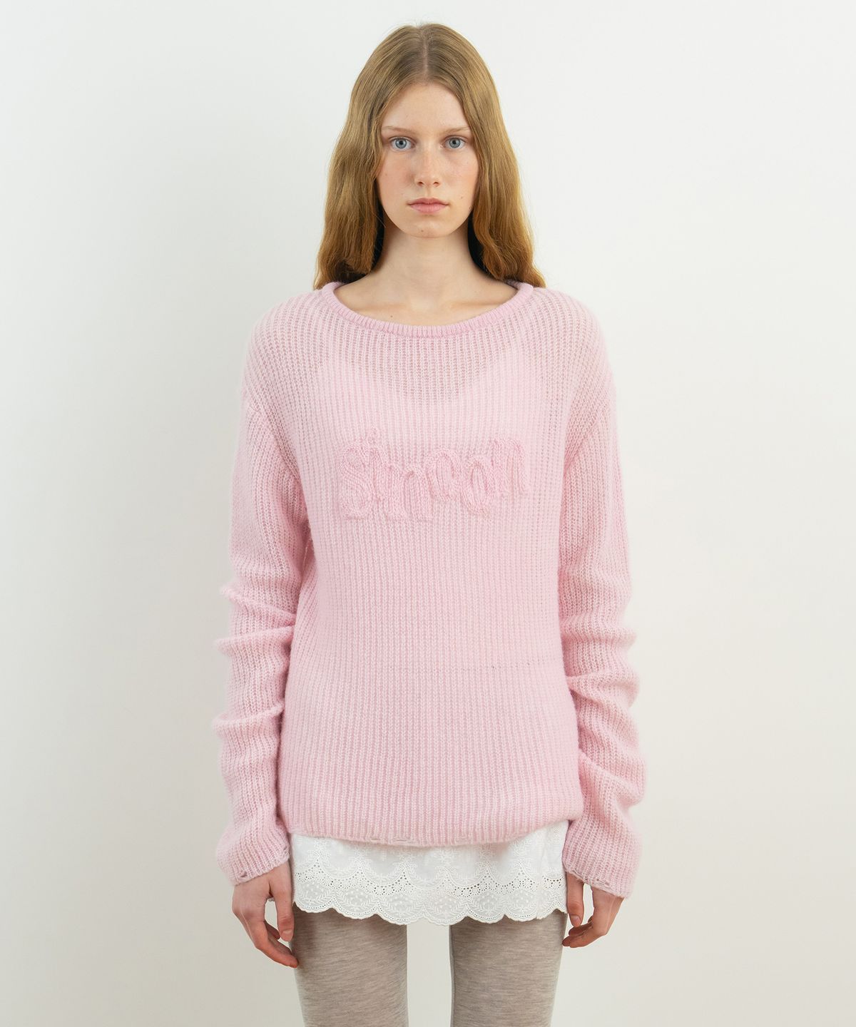 시눈(SINOON) Sinoon Logo Sheer Knit (Pink)