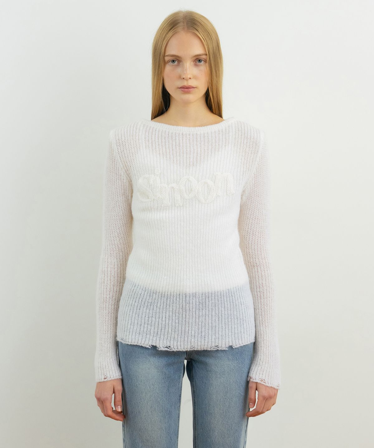 시눈(SINOON) Sinoon Logo Sheer Knit (Ivory)