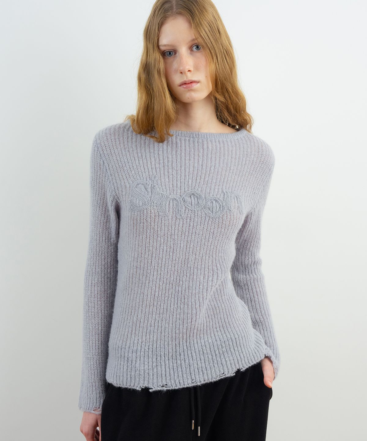 시눈(SINOON) Sinoon Logo Sheer Knit (Greyish Blue)
