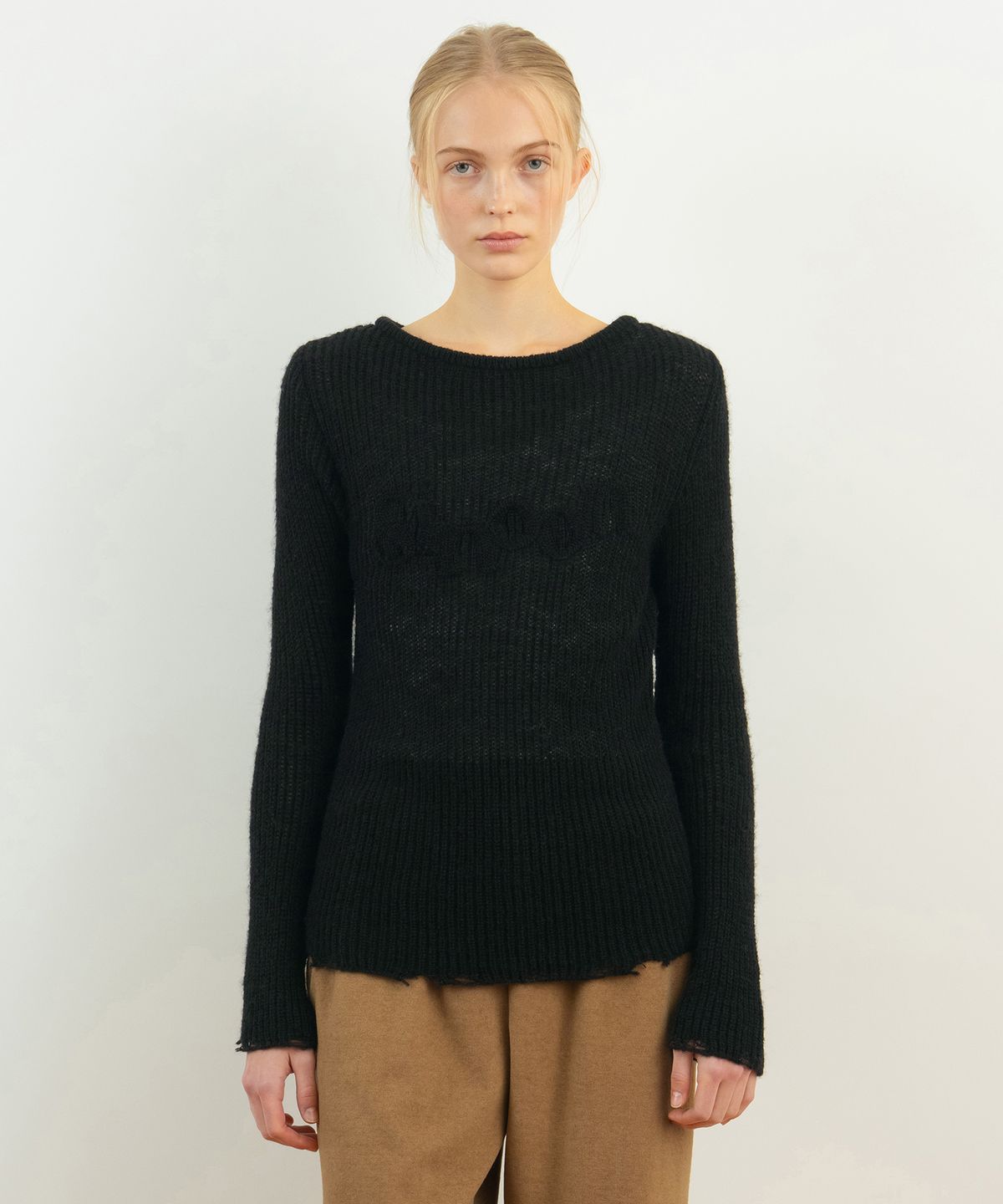 시눈(SINOON) Sinoon Logo Sheer Knit (Black)