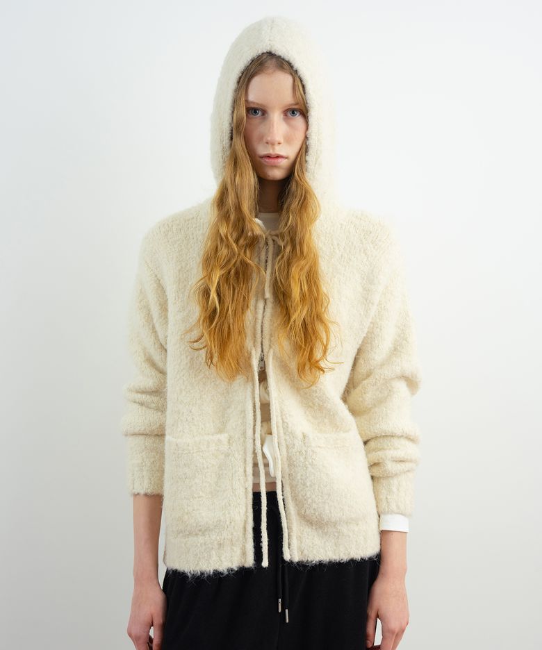 Cloud Punching Hooded Knit (Ivory)